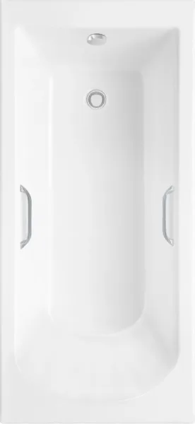 Ванна из литьевого мрамора Delice Scandi 170х80 см, пристенная с ручками хром