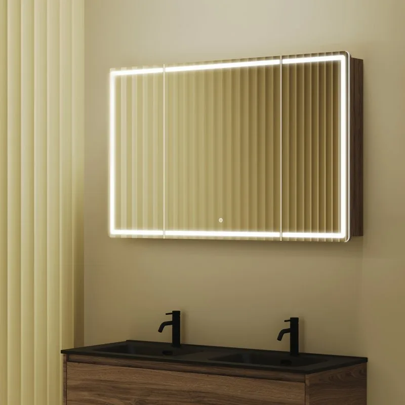 Зеркало-шкаф Sancos Mirror 120 с подсветкой, дуб чарльстон Sancos — официальный сайт