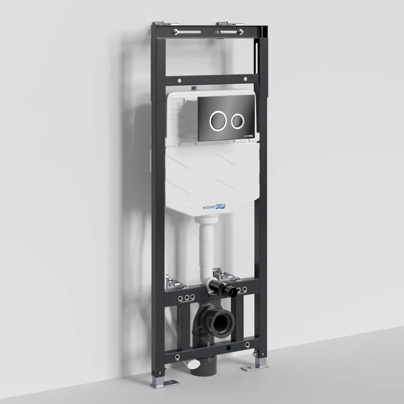 Система инсталляции для унитазов Wasserkraft Alme 15TLT.010.ME.PB01, с кнопкой смыва черной Sancos — официальный сайт