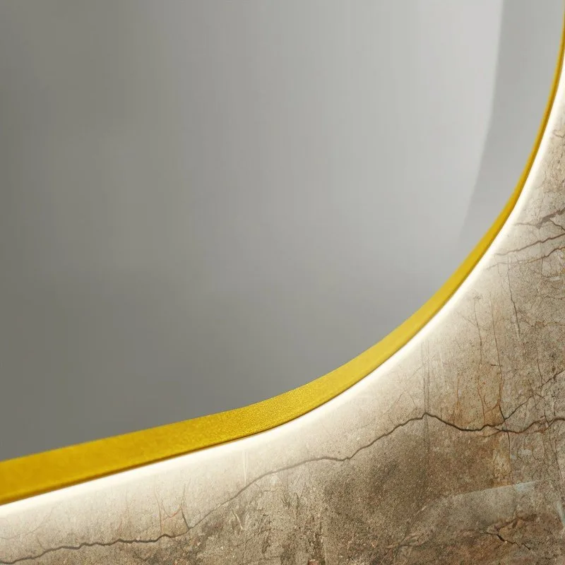 Зеркало Art&Max Torino Gold 55х105 золотое, с LED-подсветкой, 6000k Sancos — официальный сайт