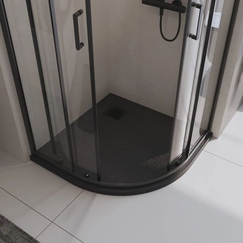 Поддон для душа BelBagno Uno TRAY-MR-UNO-R-90-550-35-NERO-NO 90х90, черный матовый, с сифоном Sancos — официальный сайт