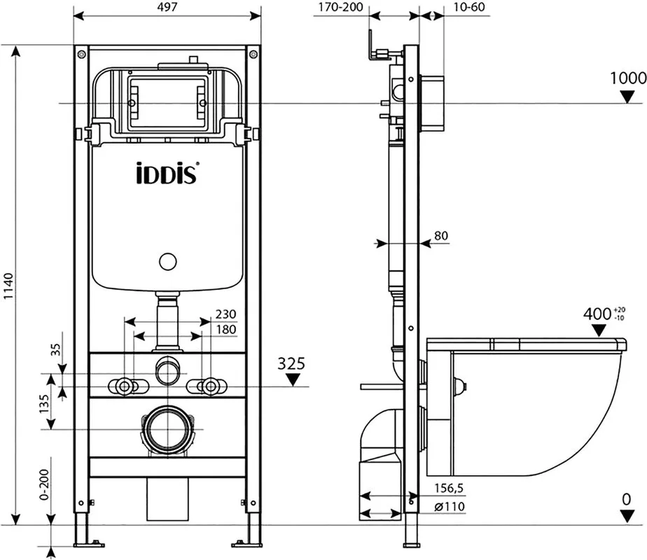 Система инсталляции для унитазов IDDIS Optima Home OPH00MBi32K, с кнопкой смыва, черная Sancos — официальный сайт