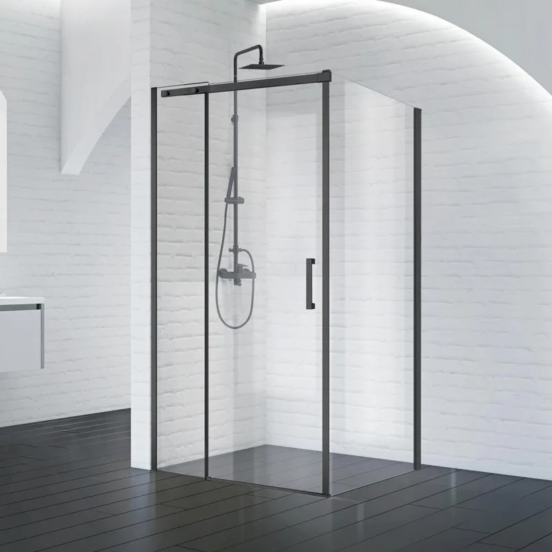 Душевой уголок BelBagno Acqua -AH-1-120/90-C-NERO профиль черный матовый Sancos — официальный сайт