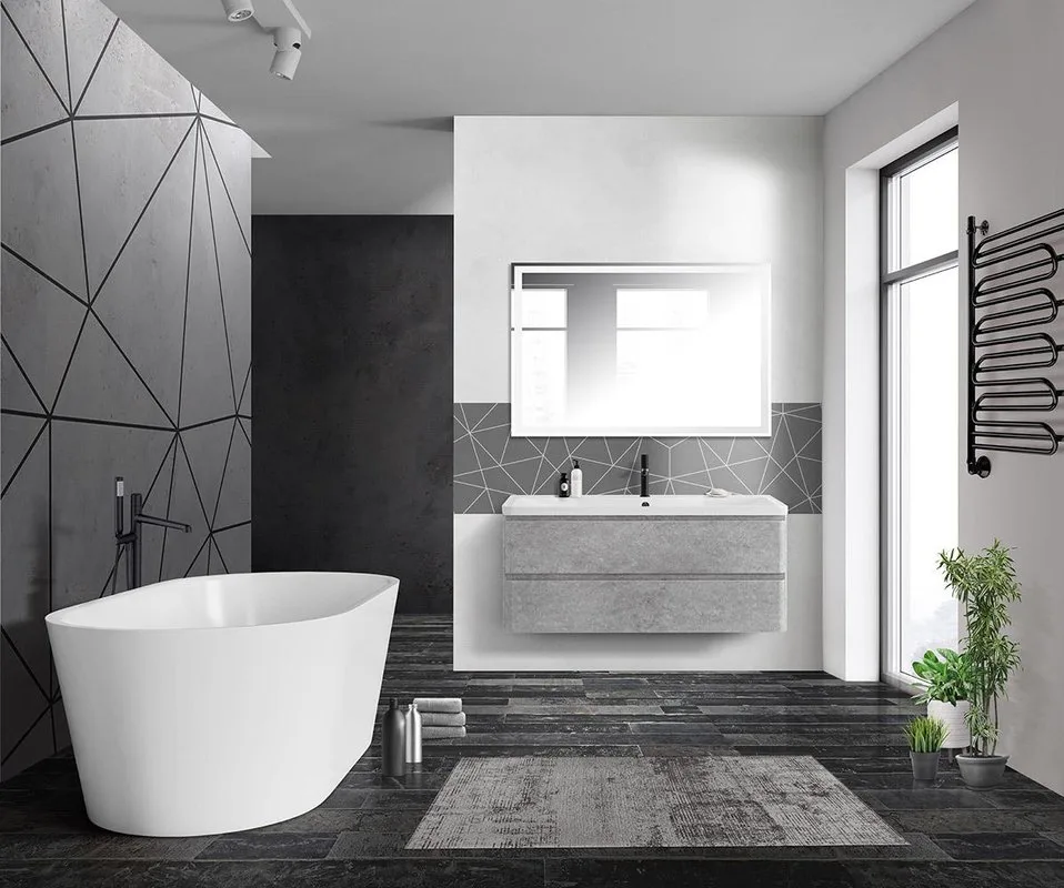 Тумба под раковину без столешницы BelBagno Albano 120 подвесная, cemento verona grigio Sancos — официальный сайт
