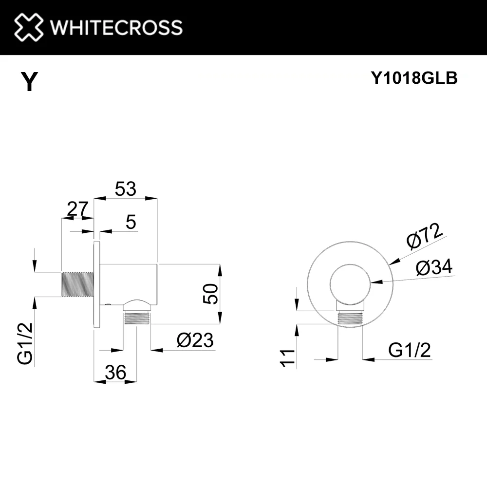 Шланговое подключение WHITECROSS Y Y1018GLB, брашированное золото Sancos — официальный сайт