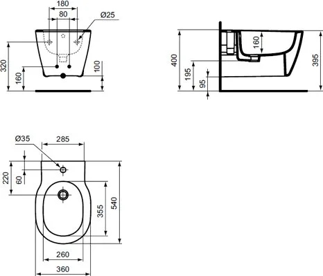 Биде подвесное Ideal Standard Connect E772201 Sancos — официальный сайт