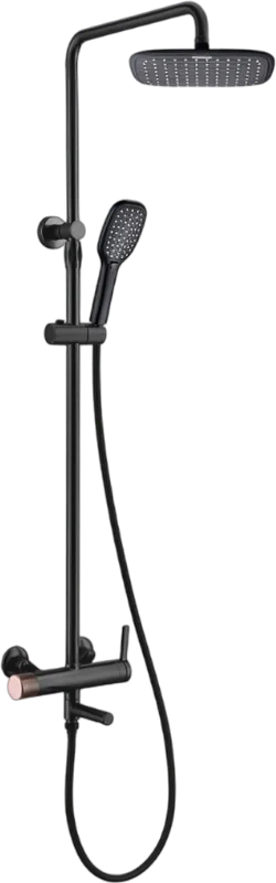 Душевая стойка Bronze de Luxe Avantgarde 2039RGB, черная, розовое золото Sancos — официальный сайт