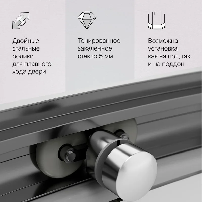 Душевой уголок AM.PM Like W83G-333-095CG 95х95, тонированное стекло Sancos — официальный сайт