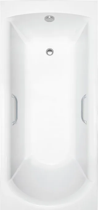 Ванна из литьевого мрамора Delice Astra 170х80 см, пристенная, с черными ручками