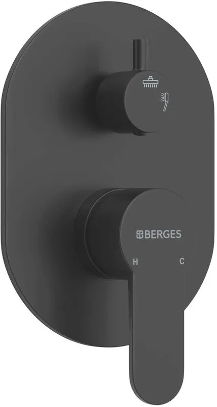 Душевой комплект Berges Nardis 3R 071008, С ВНУТРЕННЕЙ ЧАСТЬЮ, черный матовый Sancos — официальный сайт