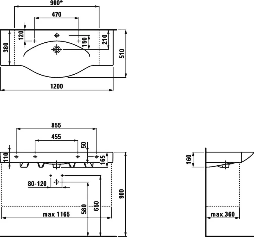 Мебельная раковина Laufen Palace 8.1170.4.000.104.R Sancos — официальный сайт