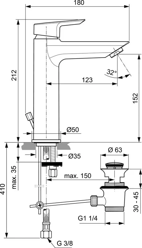 Смеситель для раковины Ideal Standard Tesi A6563AA Sancos — официальный сайт