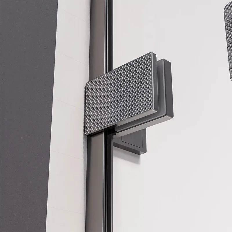 Душевая дверь в нишу Veconi Premium Alassio GR 130x200, профиль брашированный графит, стекло прозрач Sancos — официальный сайт