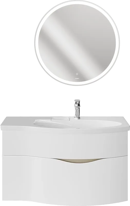 Тумба под раковину без столешницы KERAMA MARAZZI Riva 100, правая подвесная, белая матовая Sancos — официальный сайт