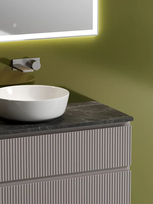 Тумба с раковиной Sancos Snob T 100 см, doha soft, столешница черный мрамор, раковина CN6013 Sancos — официальный сайт