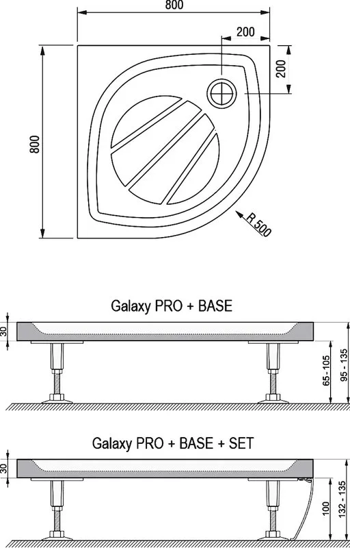 Поддон для душа Ravak Galaxy Pro Elipso Pro-80 с сифоном Sancos — официальный сайт