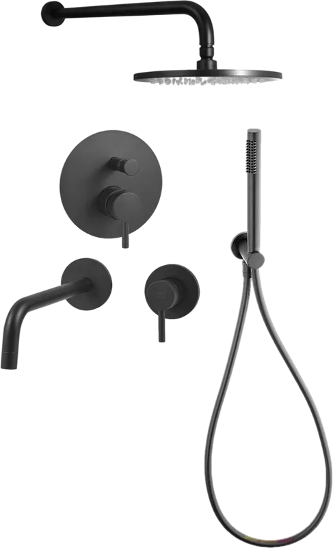 Комплект для ванной Paffoni Light KITLIG015NO006 С ВНУТРЕННЕЙ ЧАСТЬЮ, черный Sancos — официальный сайт