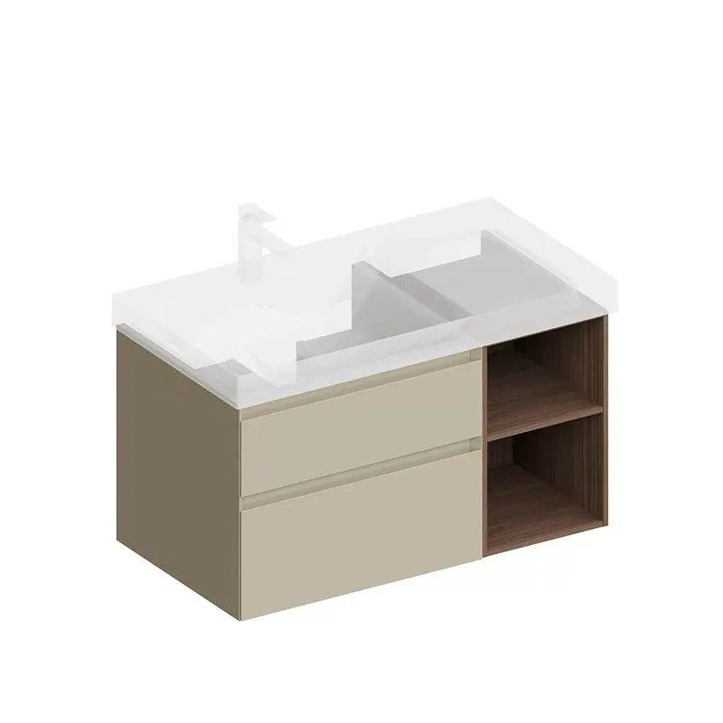 Тумба под раковину без столешницы KERAMA MARAZZI Cubo 90, левая подвесная, с ящиками и полкой, лимо  Sancos — официальный сайт