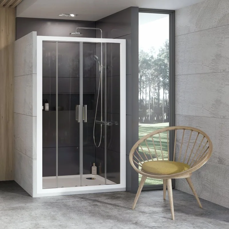 Душевая дверь в нишу Ravak 10° 10DP4-130 Transparent, профиль белый Sancos — официальный сайт