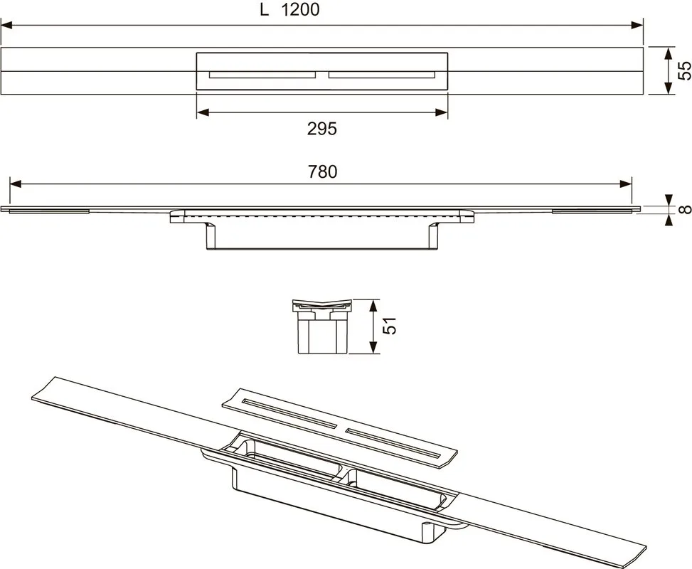 Душевой трап (лоток) TECE Drainprofile 671210 120 см хром Sancos — официальный сайт