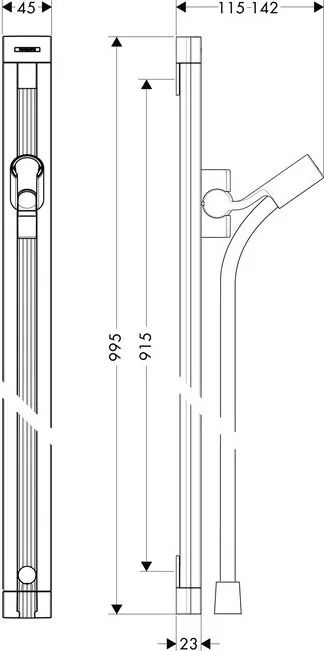 Душевая штанга Hansgrohe Raindance 27636000 Sancos — официальный сайт