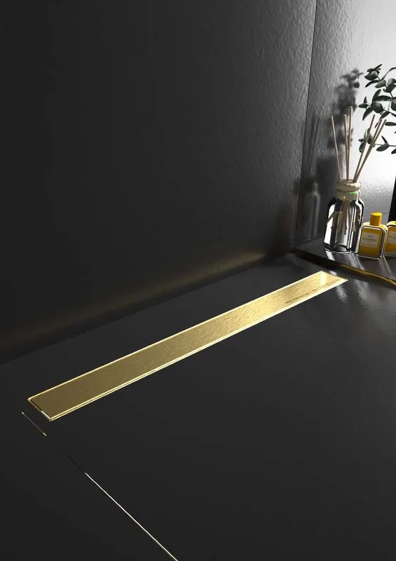 Душевой трап (лоток) Boheme Premium Linear, 80 см, матовое золото Sancos — официальный сайт