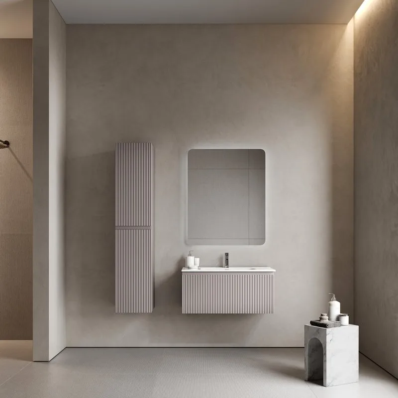 Тумба под раковину Sancos Snob R 1.0 90 подвесная Doha soft (пыльная роза), SNR1.090SM Sancos — официальный сайт