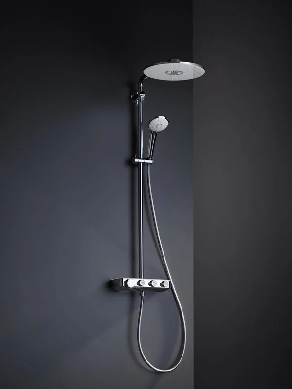 Душевая стойка Grohe Euphoria SmartControl 310 Duo 26507LS0, белая луна, с термостатом Sancos — официальный сайт