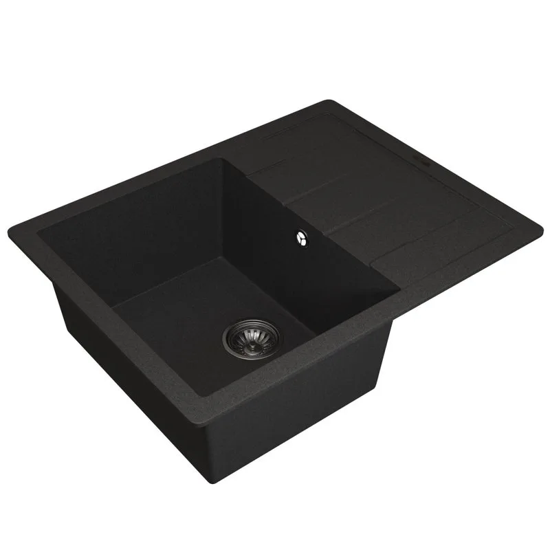 Кухонная мойка кварцевая Uperwood Quartz UPD-03-04, прямоугольная, черная Sancos — официальный сайт