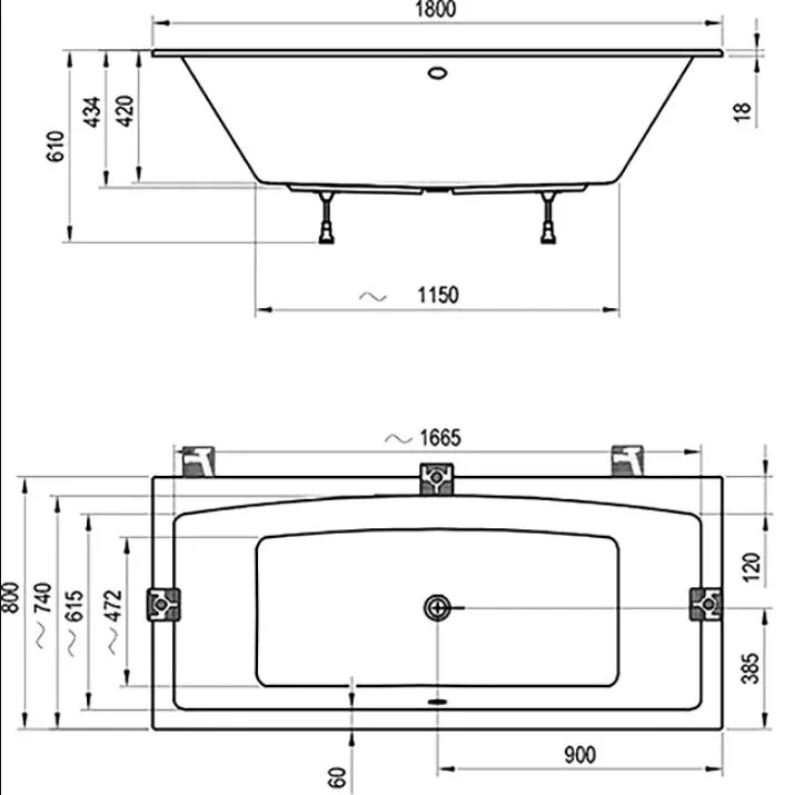 Акриловая ванна Ravak Formy 02 Slim C891300000 без опоры 180x80 см, встраиваемая, белая Sancos — официальный сайт