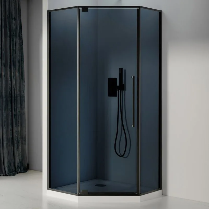 Душевой уголок Black&White Stellar Wind S815 BG 100х100, профиль черный, стекло тонированное Sancos — официальный сайт
