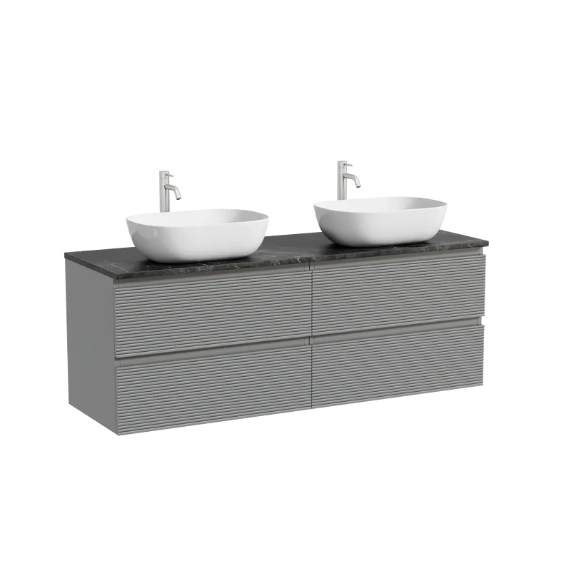 Тумба с раковиной Sancos Folk 140 ergraut soft, столешница черный мрамор TT140A1X, раковина CN6009 Sancos — официальный сайт