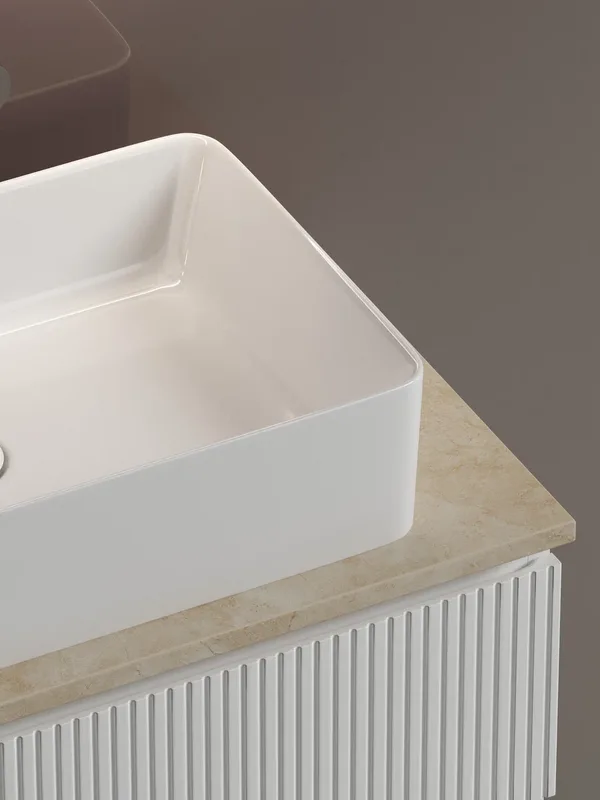 Тумба с раковиной Sancos Snob T 100 см, bianco, столешница бежевая, раковина CN5025 Sancos — официальный сайт