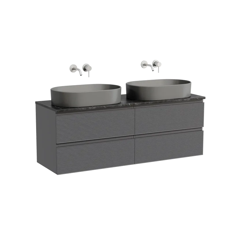 Тумба с раковиной Sancos Folk 140 grey soft, столешница черный мрамор TT140A1, раковина CN6048MH Sancos — официальный сайт
