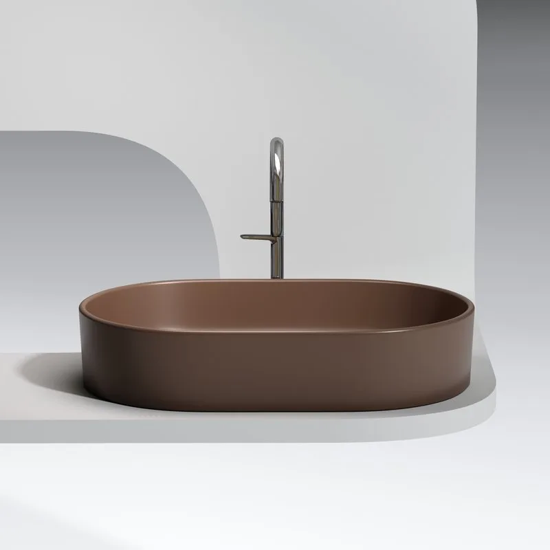 Накладная раковина Ceramicanova Element CN6048MDB темно-коричневая матовая Sancos — официальный сайт