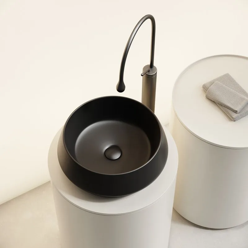 Раковина накладная Ceramicanova Maya круглая 40 см цвет черный матовый CN12004MB Sancos — официальный сайт