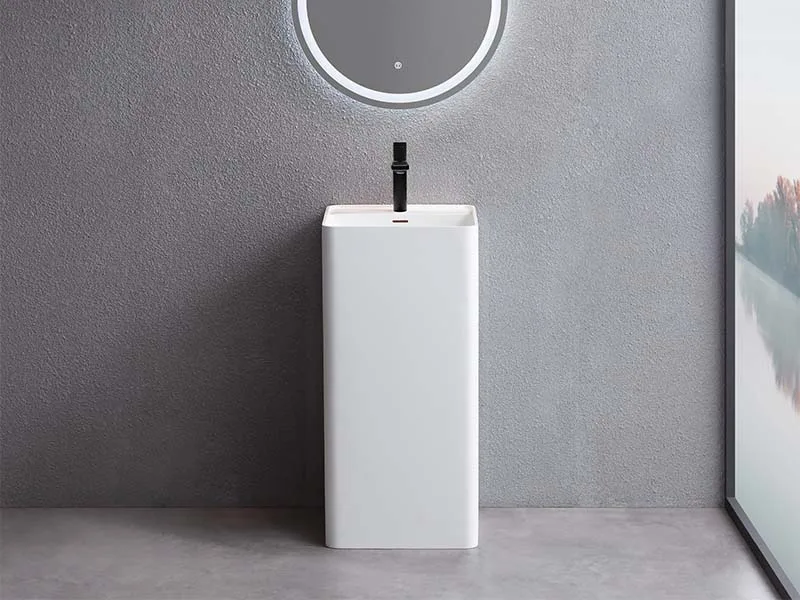 Раковина Uni-Flow Kube FS501-425 Gloss White слив в стену Sancos — официальный сайт