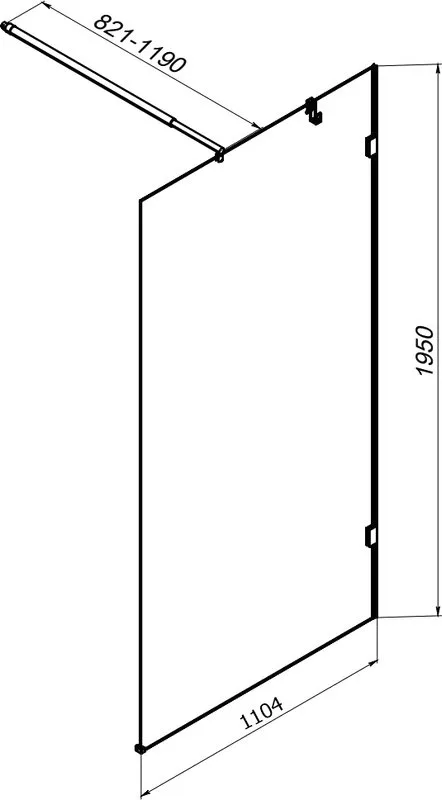 Душевая перегородка AM.PM X-Joy W94UWI-110-F1-MTE 110x195, фурнитура хром, стекло прозрачное Sancos — официальный сайт