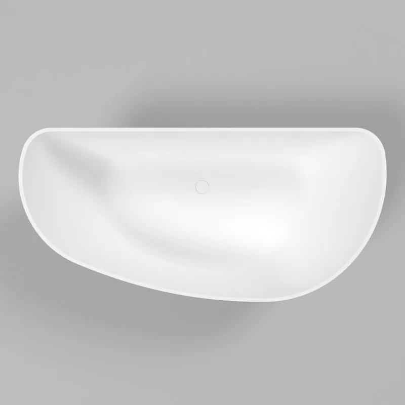 Ванна из искусственного камня WHITECROSS Topaz 170x80 см, отдельностоящая, матовая белая, асимметрич Sancos — официальный сайт