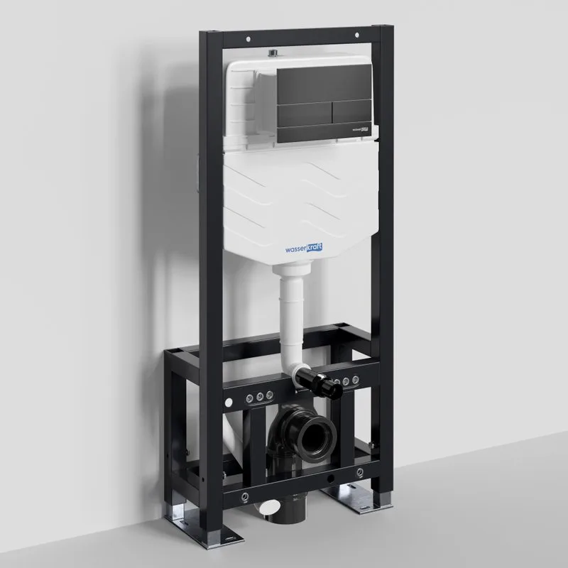 Система инсталляции для унитазов Wasserkraft Dill 61TLT.010.ME.MB04, с кнопкой смыва матовой черной Sancos — официальный сайт