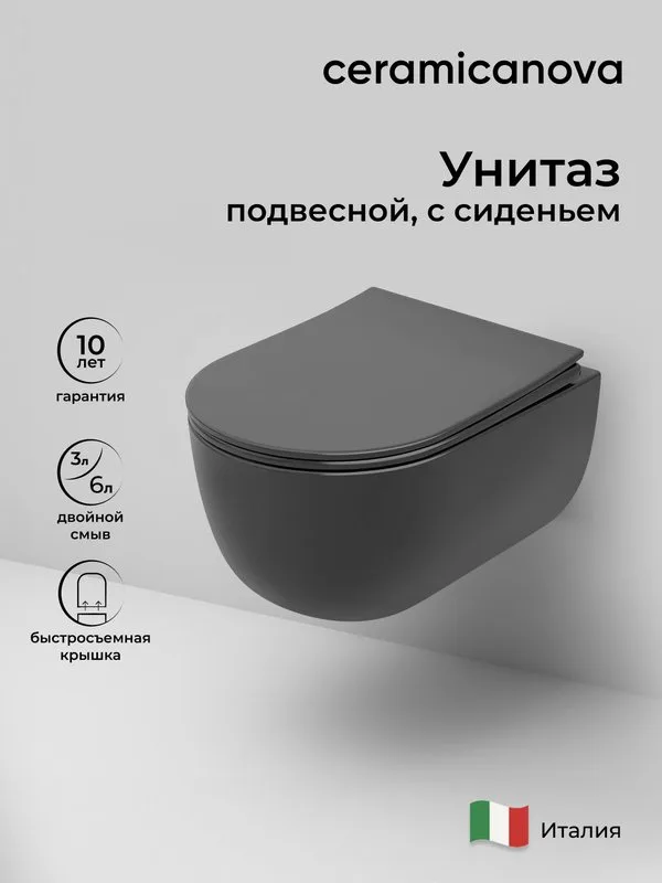 Унитаз подвесной Ceramicanova Modena Rimless CN6063MDH Sancos — официальный сайт