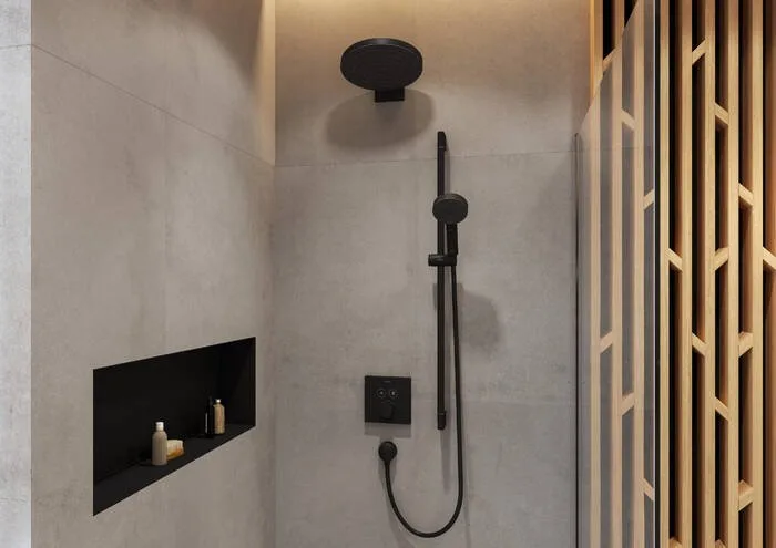 Кронштейн для верхнего душа Hansgrohe Pulsify 260 24149670 матовый черный Sancos — официальный сайт