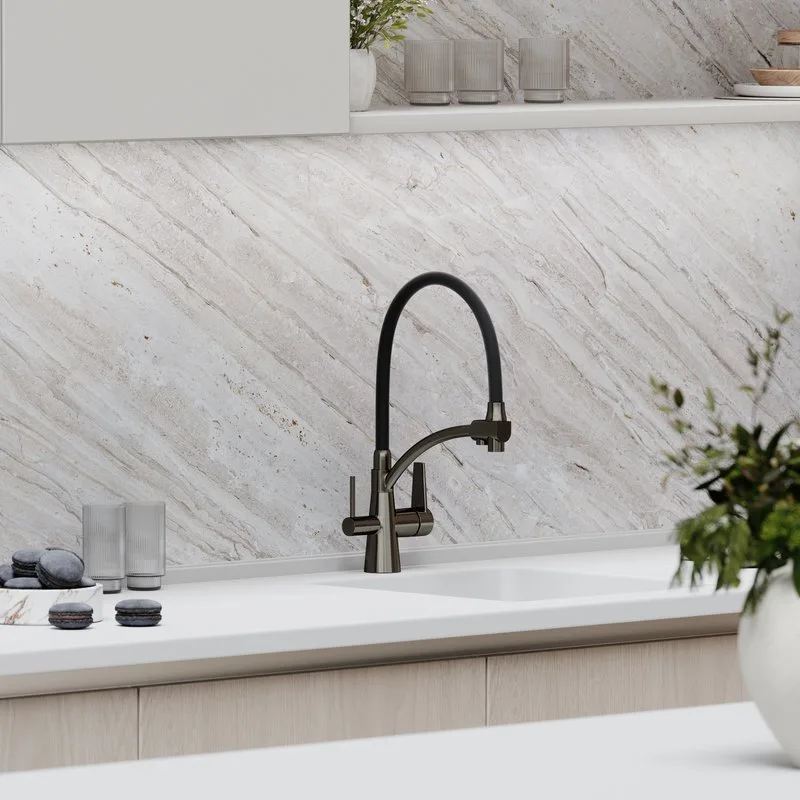 Смеситель для кухни Sancos Eri SC4001GG с гибким изливом, вороненая сталь Sancos — официальный сайт