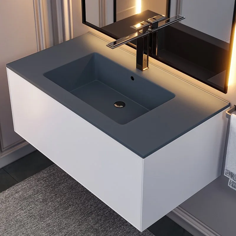 Мебельная раковина Uperwood Parma Quartz 291003010 85 см, матовая серая, бетон Sancos — официальный сайт