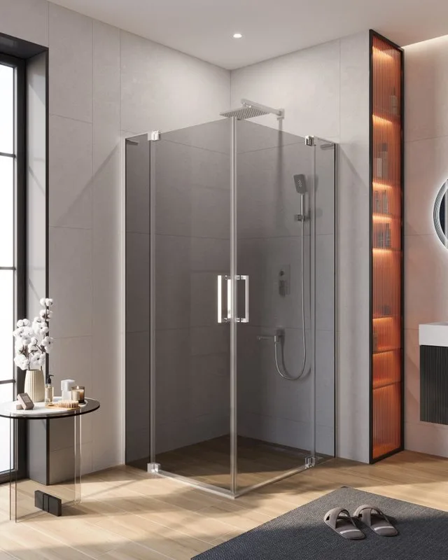 Душевой уголок Cezares Slider A 2 100/110 Grigio Cr профиль хром, стекло серое Sancos — официальный сайт