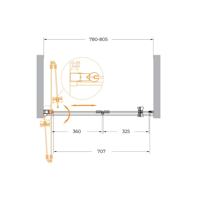 Душевая дверь в нишу Cezares Eco O-BS-12-80-C-Cr Sancos — официальный сайт