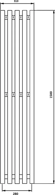 Полотенцесушитель водяной Secado Бергамо 5К 1500/280 черный матовый Sancos — официальный сайт
