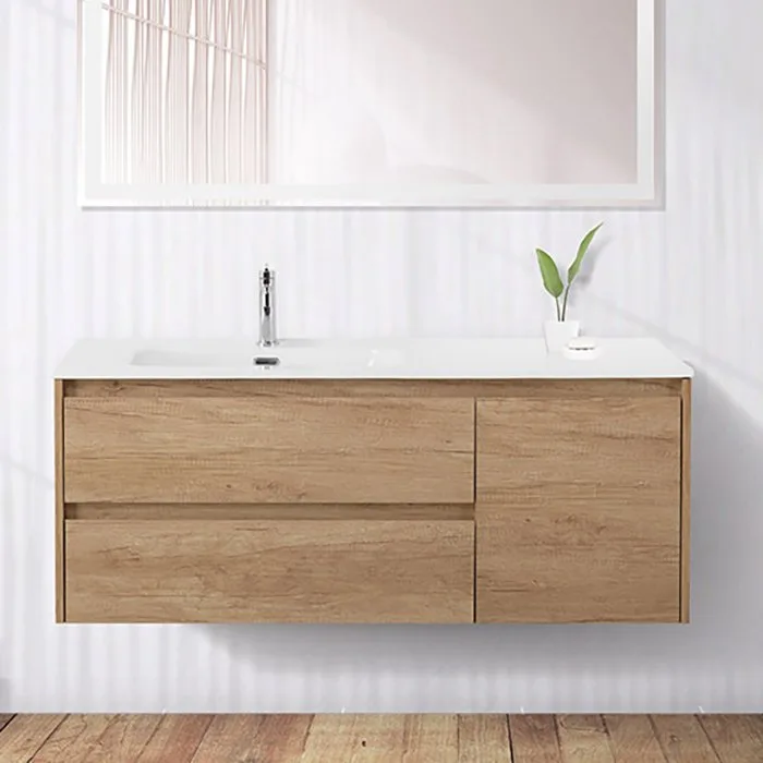 Тумба под раковину без столешницы BelBagno Kraft 120 L, 2 ящика, дверца, rovere nebrasca nature Sancos — официальный сайт