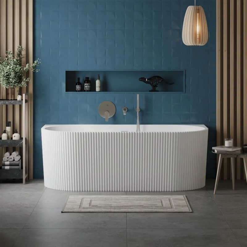 Акриловая ванна BelBagno Uno BB713 170x80 см, пристенная, белая матовая, на ножках, со сливом-перели Sancos — официальный сайт