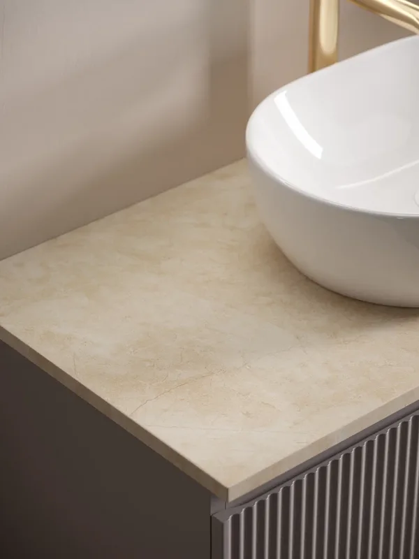 Тумба с раковиной Sancos Snob R 100 см, doha soft, столешница бежевая, раковина CN6019 Sancos — официальный сайт